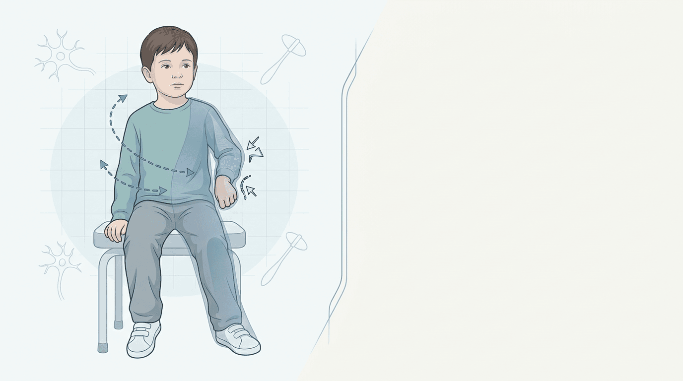 Illustrazione editoriale: emiplegia infantile, pattern asimmetrico e disfunzione toracica