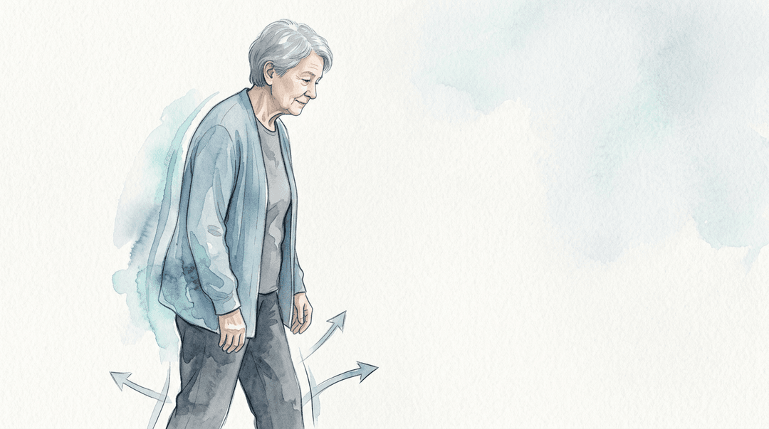 Illustrazione editoriale: malattia di Parkinson, rigidità assiale e reazioni posturali