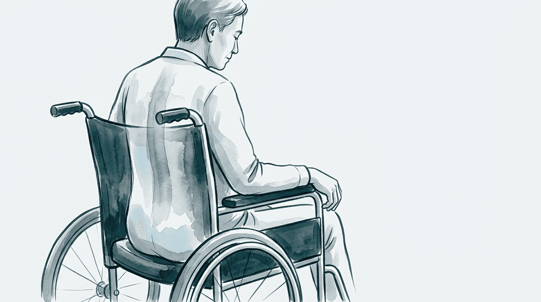 Illustrazione editoriale: lesione midollare cervicale incompleta, rigidità toracica e respiro restrittivo