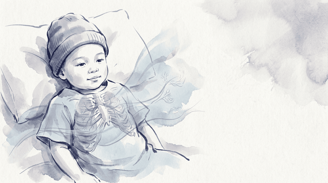 Illustrazione editoriale: displasia broncopolmonare, rigidità toracica e respiro accessorio