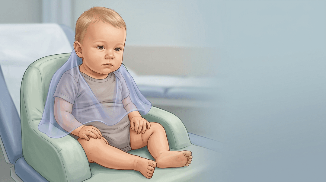 Illustrazione editoriale: ritardo globale dello sviluppo motorio e ipotonia assiale