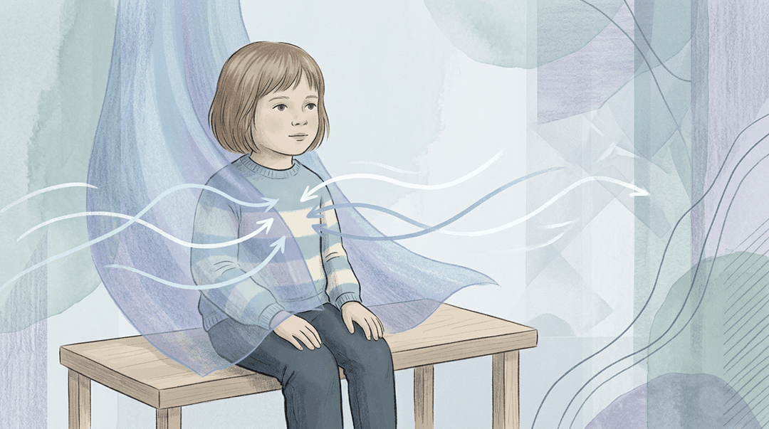 Illustrazione editoriale: disturbo dello spettro autistico, rigidità toracica e respiro accessorio