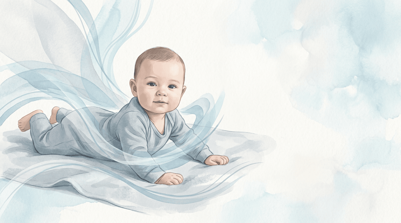 Illustrazione editoriale: ipotonia congenita benigna, tappe motorie e diaframma