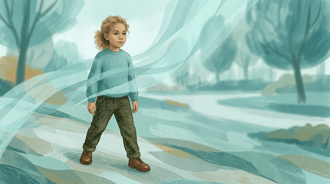 Illustrazione editoriale: atassia cerebellare infantile, postura e catene fasciali