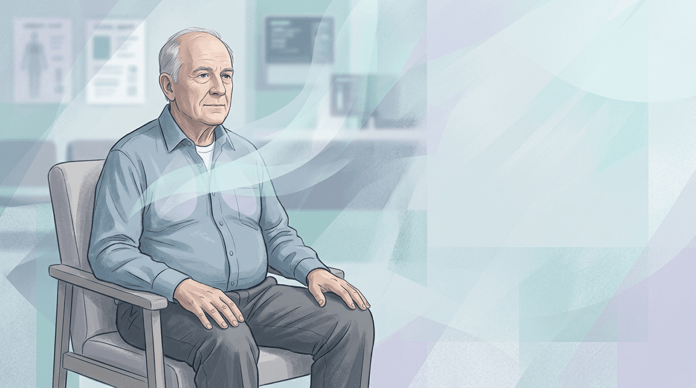 Illustrazione editoriale: BPCO grave, rigidità toracica e respiro apicale