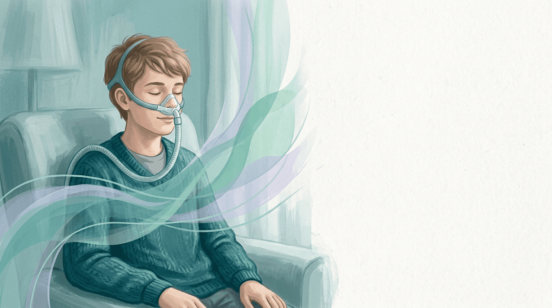 Illustrazione editoriale: distrofia di Duchenne avanzata e ventilazione non invasiva