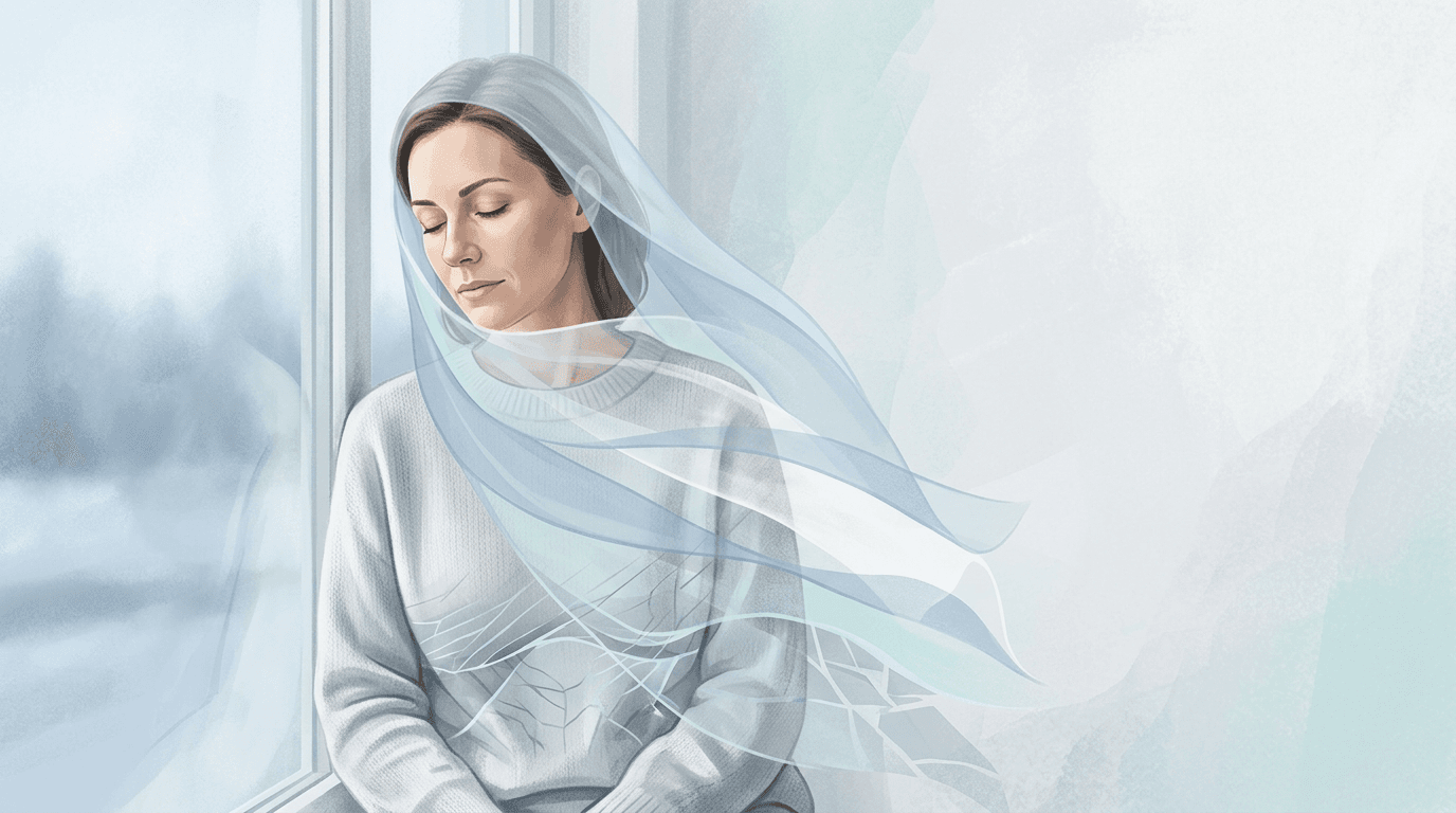 Illustrazione editoriale: sindrome post-COVID, dispnea persistente e diaframma