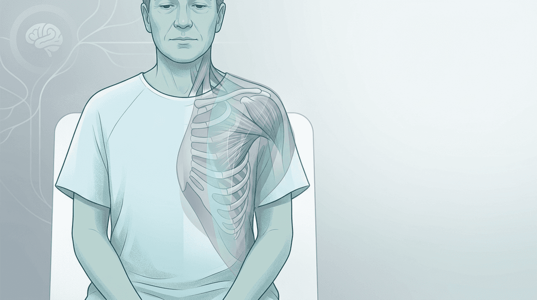 Illustrazione editoriale: rigidità costale e compensi respiratori in emiparesi post-ictus