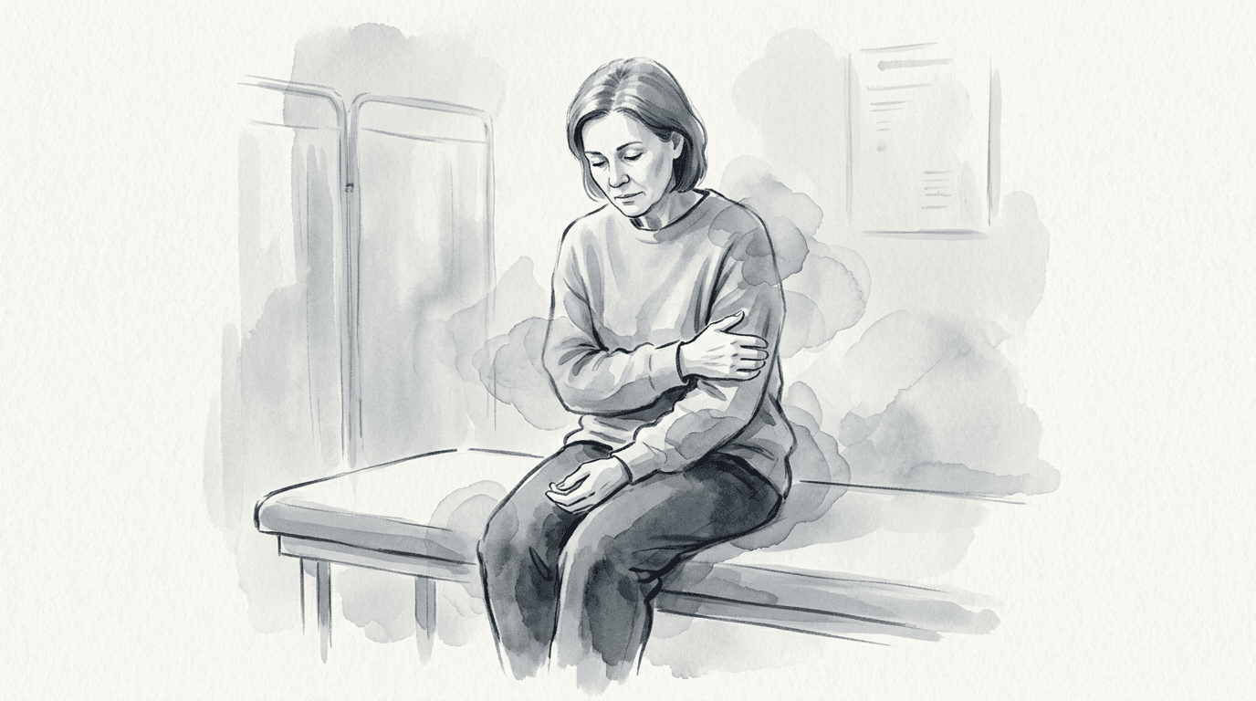 Illustrazione editoriale: dolore diffuso e intolleranza al contatto in fibromialgia severa