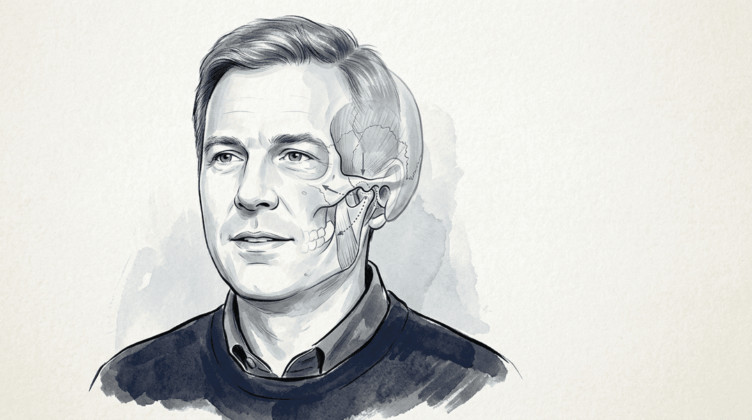 Illustrazione editoriale: disfunzione temporo-mandibolare e restrizione sfeno-squamosa