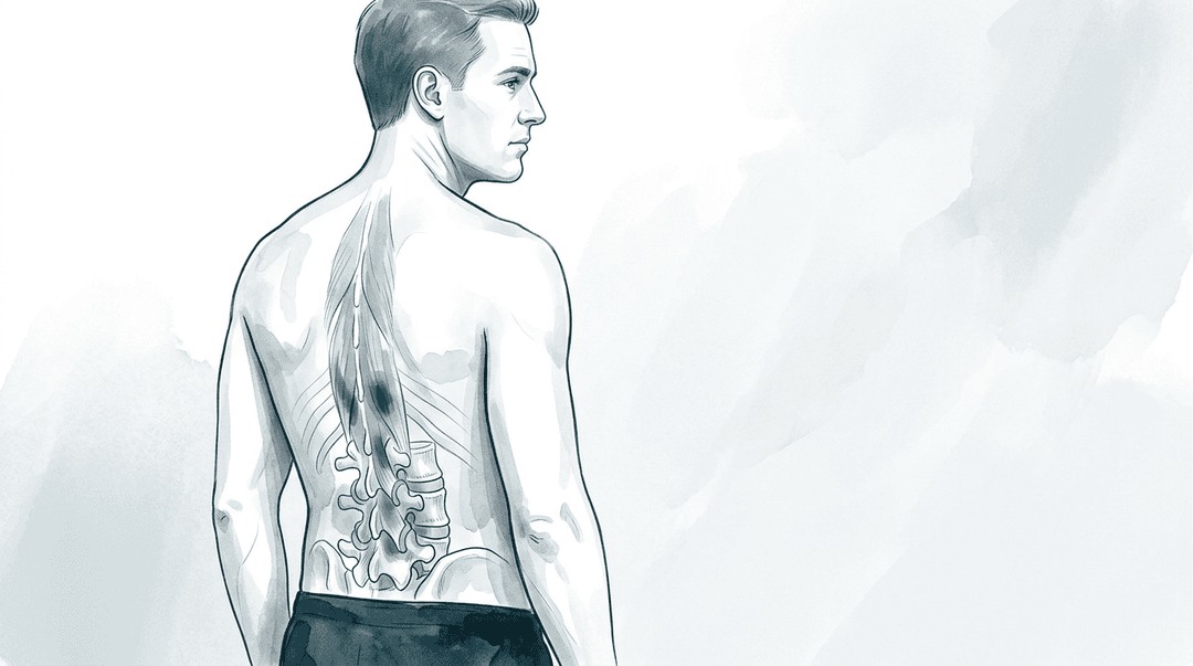 Illustrazione editoriale: lombalgia acuta non specifica con blocco antalgico