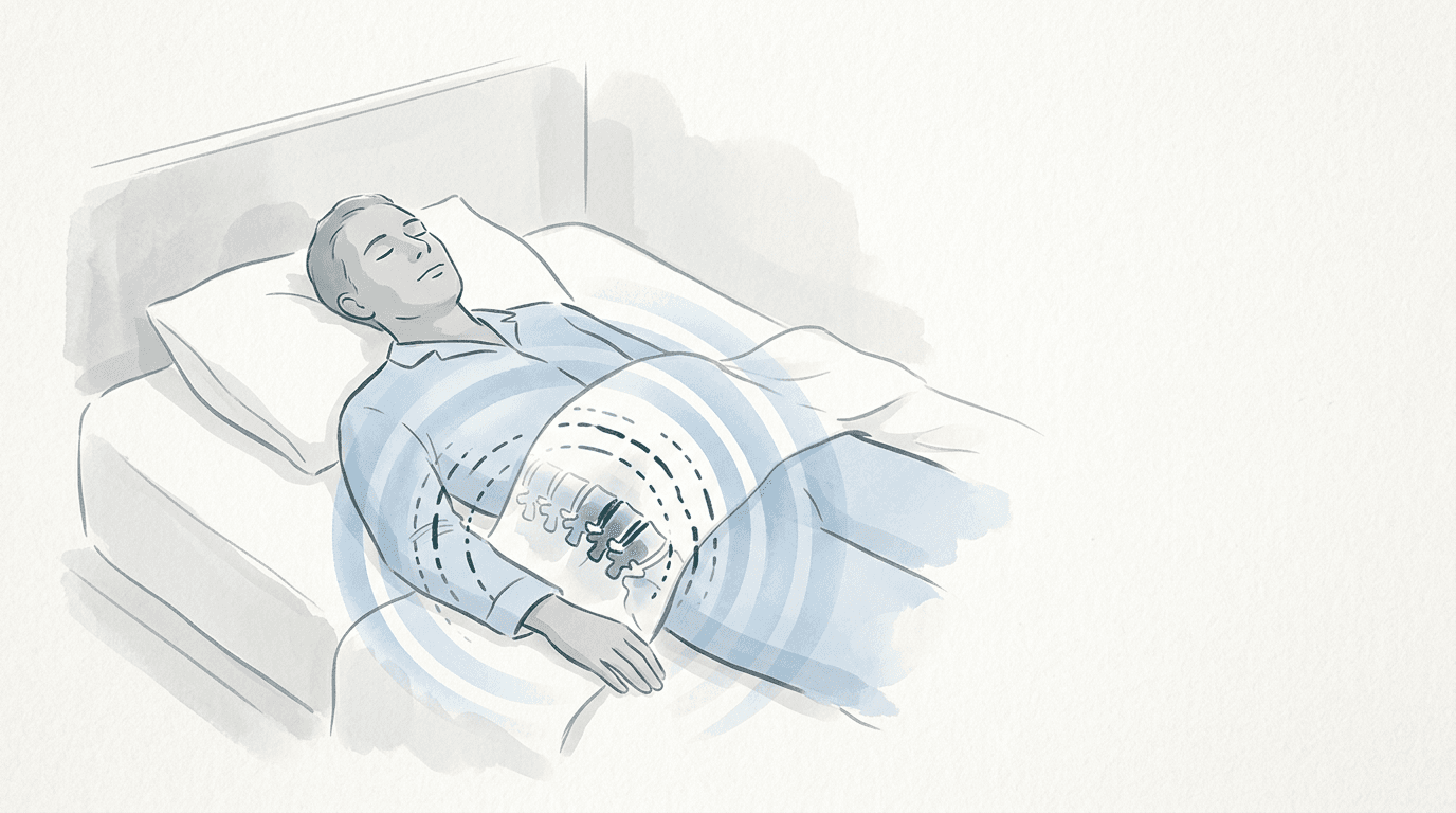 Illustrazione editoriale: disfunzioni lombari e ciclo sonno-veglia