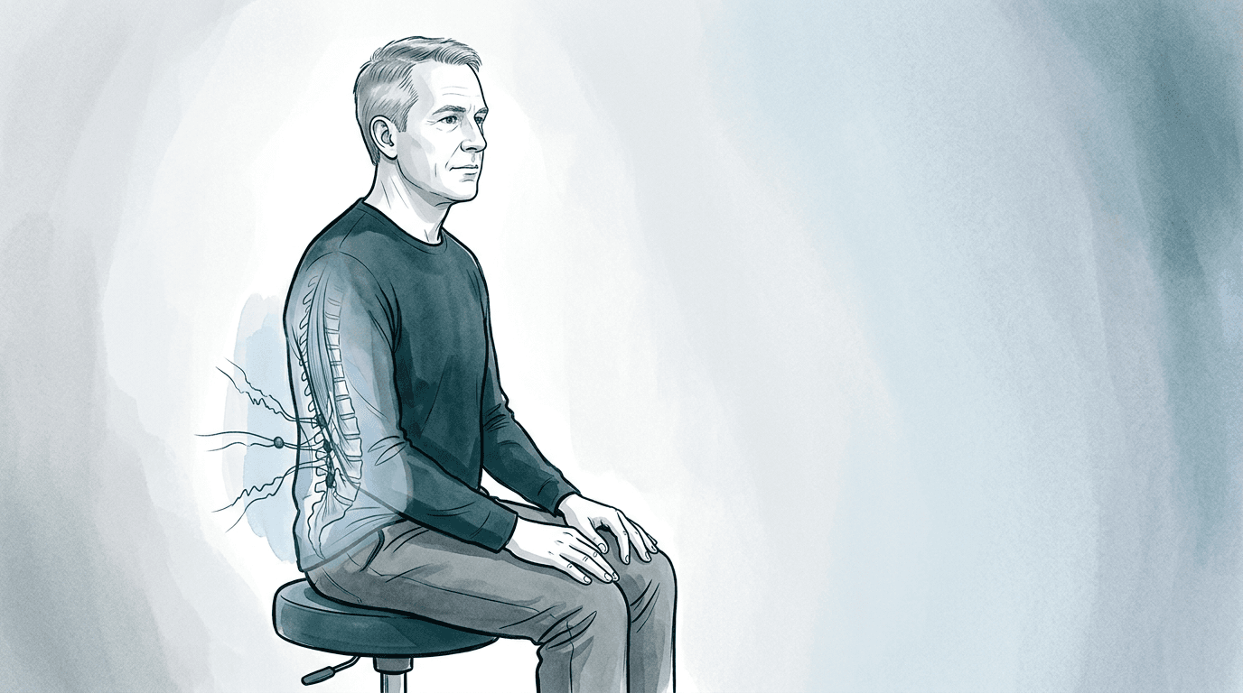 Illustrazione editoriale: approccio osteopatico nella lombalgia da stress