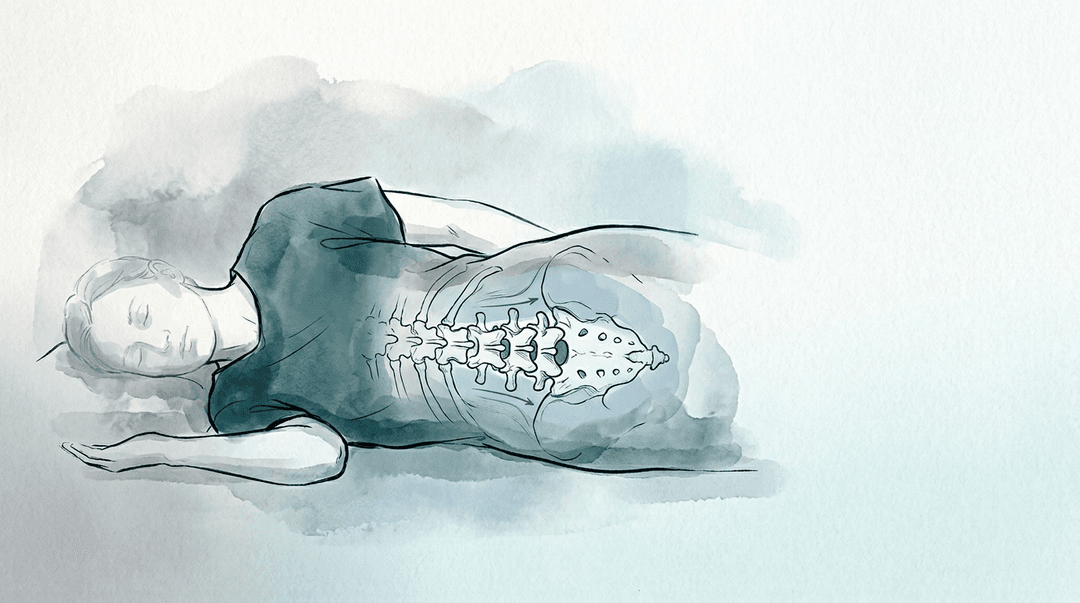 Illustrazione editoriale: tecniche osteopatiche nei blocchi lombari