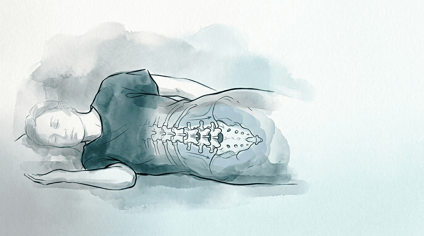 Illustrazione editoriale: tecniche osteopatiche nei blocchi lombari