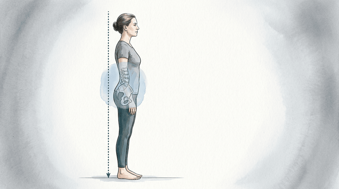 Illustrazione editoriale: disfunzioni lombari e equilibrio posturale