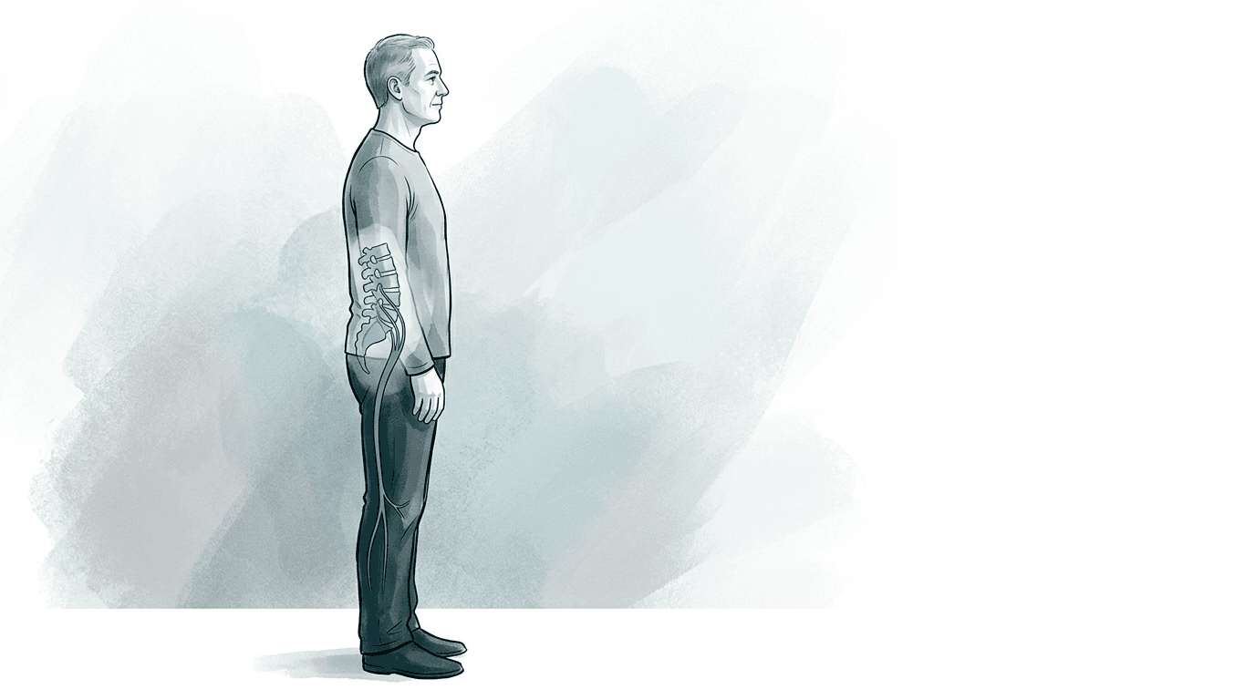 Illustrazione editoriale: sciatalgia in gestione conservativa