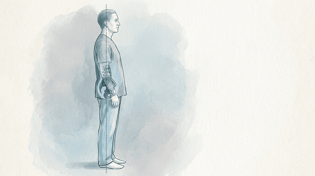 Illustrazione editoriale: disfunzioni pelviche e postura globale