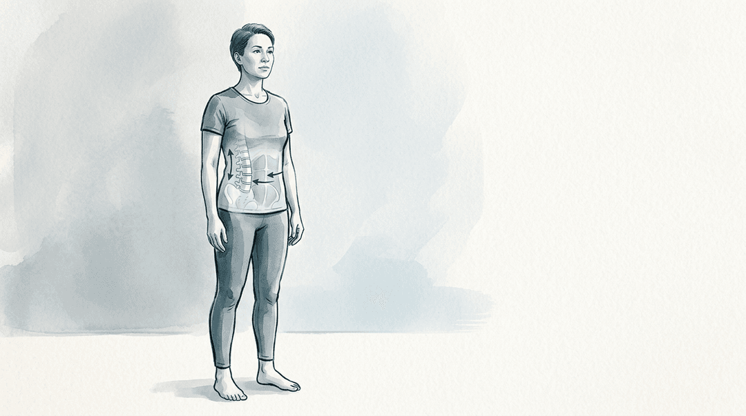 Illustrazione editoriale: lombalgia cronica non specifica e controllo motorio