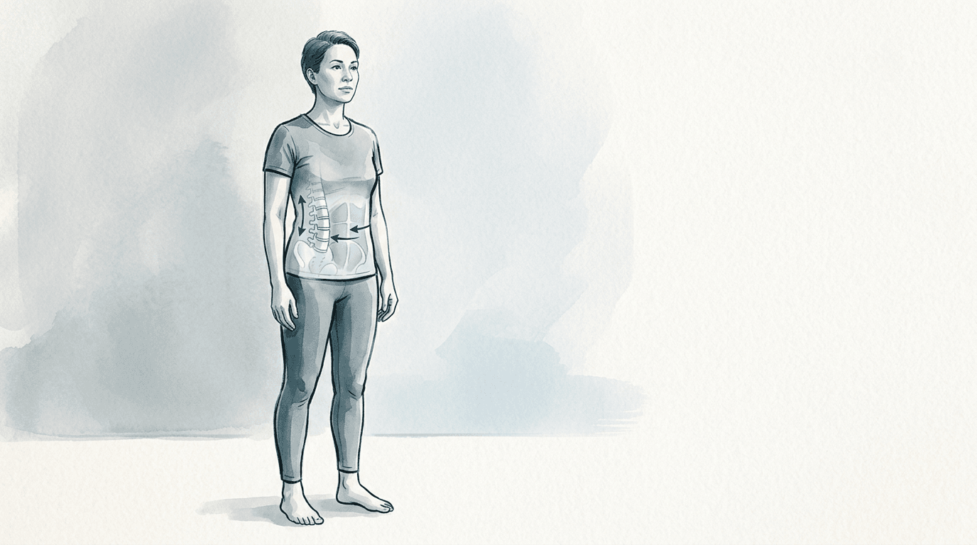 Illustrazione editoriale: lombalgia cronica non specifica e controllo motorio