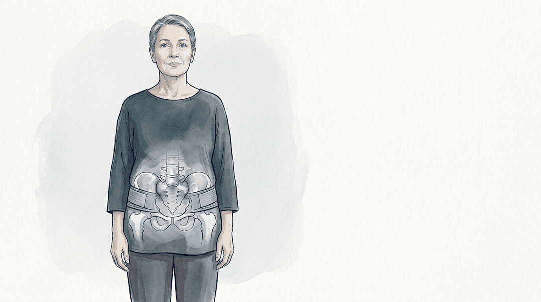 Illustrazione editoriale: disfunzione sacro-iliaca e dolore pelvico funzionale