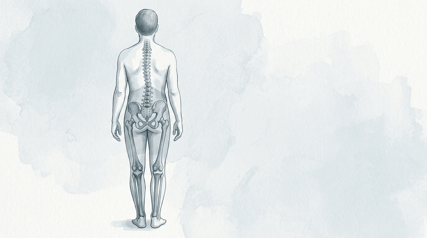 Illustrazione editoriale: approccio osteopatico nella dismetria funzionale