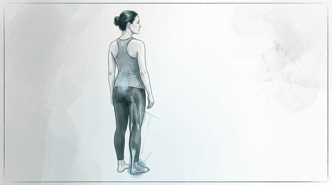 Illustrazione editoriale: fascite plantare e alterazioni della catena posteriore