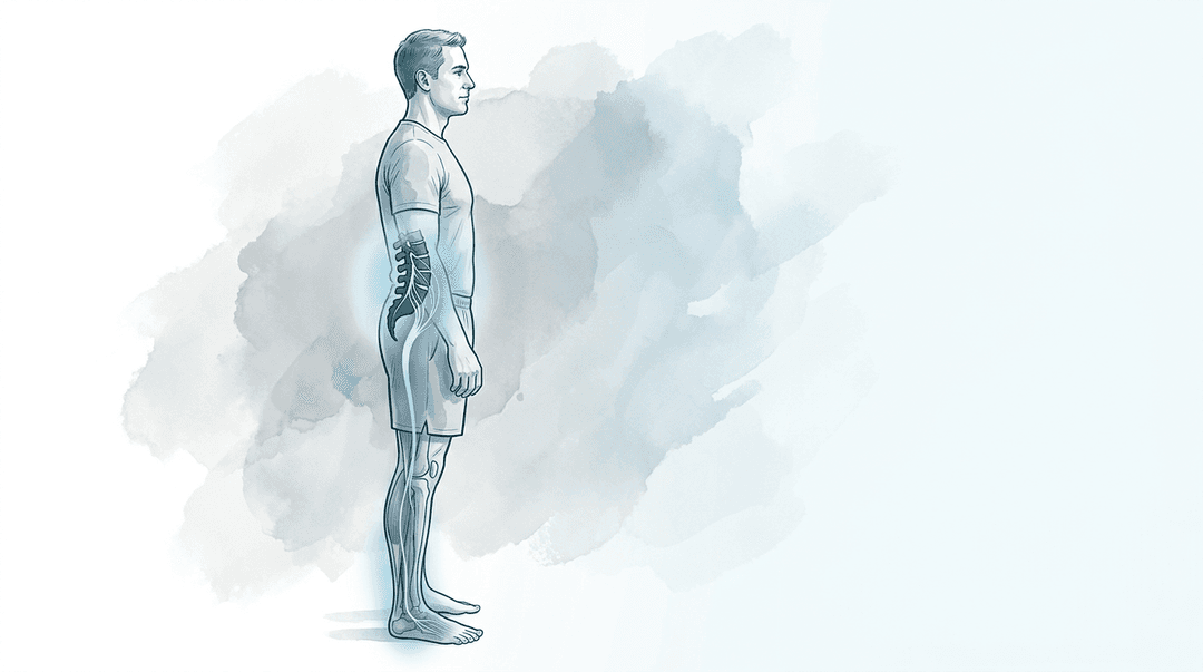 Illustrazione editoriale: dolore al piede con origine lombare