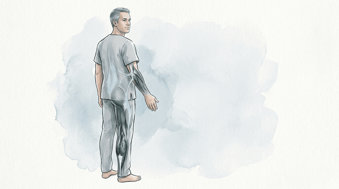 Illustrazione editoriale: tendinopatie croniche e disfunzioni sistemiche