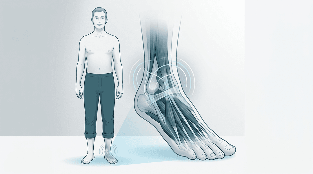 Illustrazione editoriale: disfunzioni podaliche e equilibrio neuro-muscolare