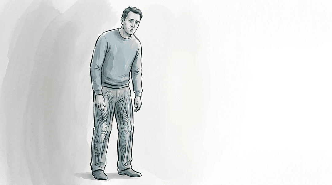 Illustrazione editoriale: dolore diffuso arti inferiori e stress cronico