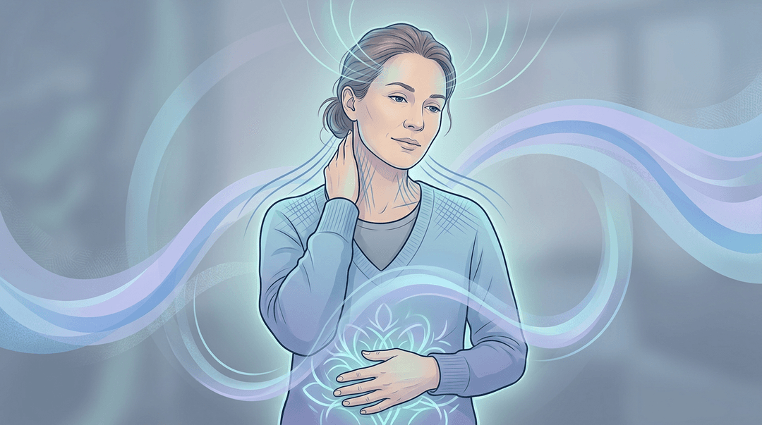 Illustrazione editoriale: sindrome premestruale con cefalea catameniale e rigidità cervico-toracica