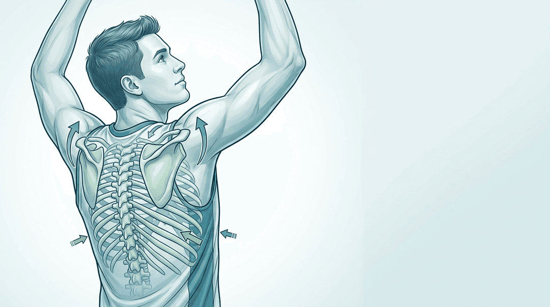 Illustrazione editoriale: dolore scapolare nel pallavolista alzatore e restrizione costale