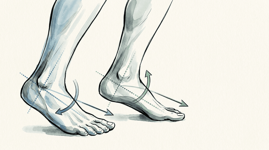 Illustrazione editoriale: alterazioni del passo nel runner e biomeccanica podalica