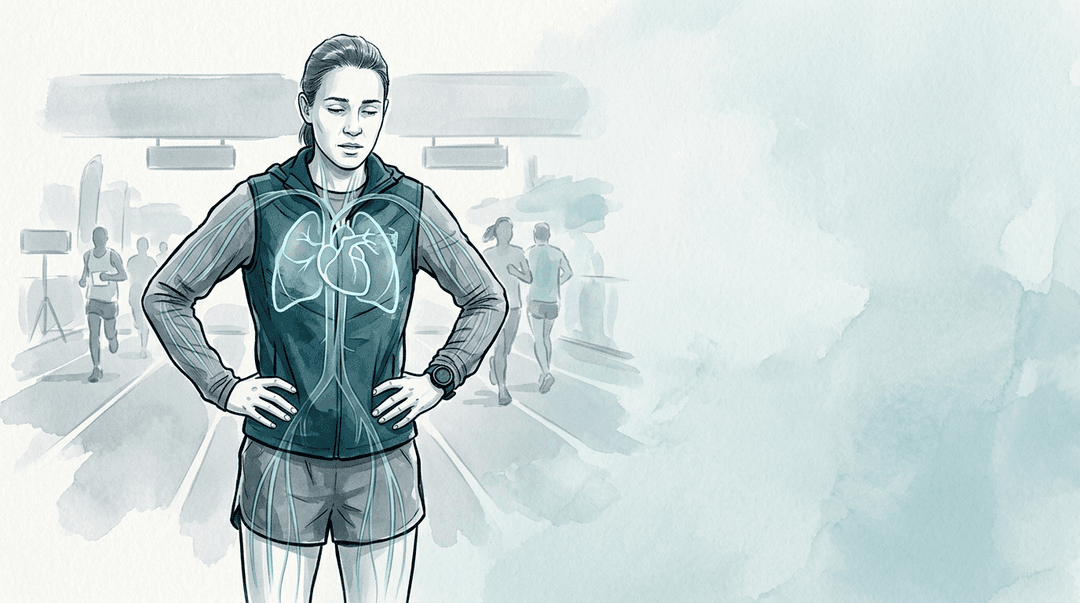 Illustrazione editoriale: affaticamento cronico nello sport di endurance