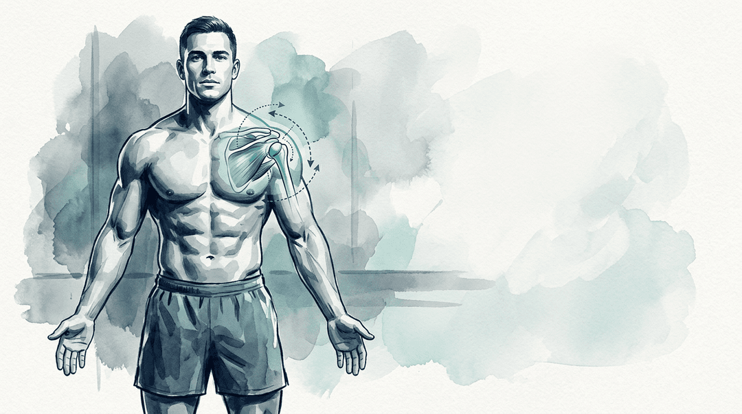 Illustrazione editoriale: dolore alla spalla nel bodybuilder e complesso gleno-omerale
