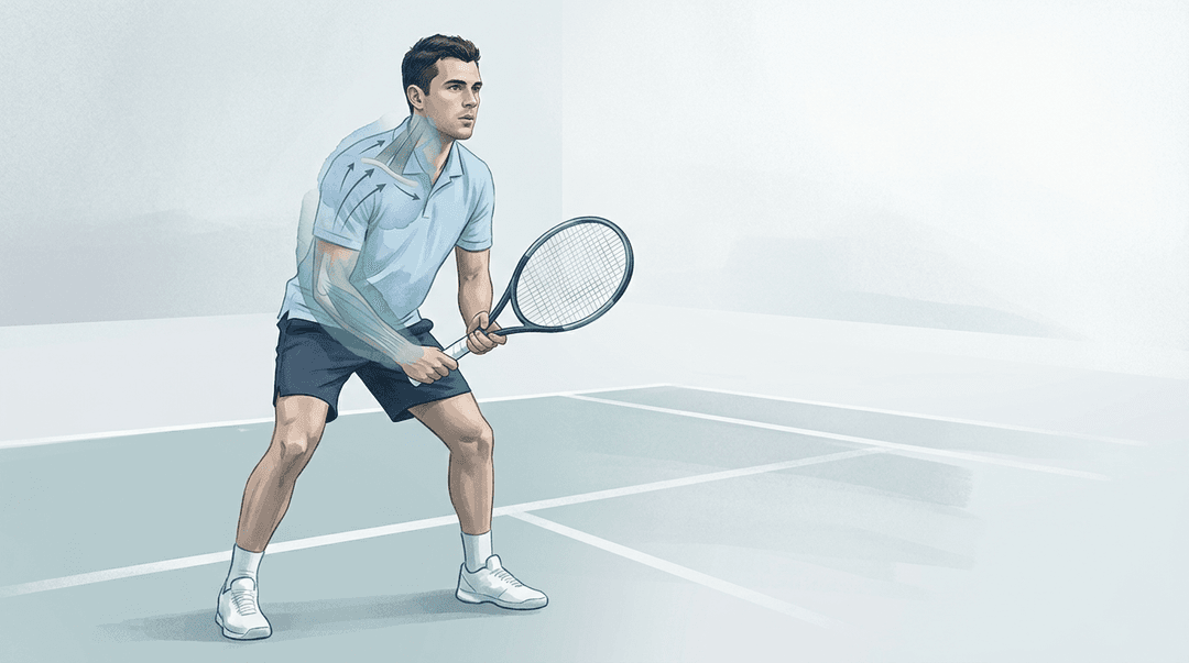 Illustrazione editoriale: caso complesso nel tennista professionista, epicondilalgia, prima costa e stretto toracico