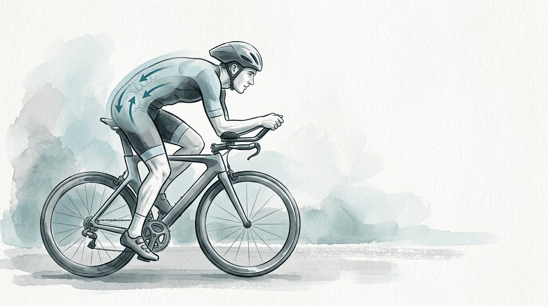 Illustrazione editoriale: lombalgia cronica nel ciclista agonista e disfunzione sacroiliaca bilaterale
