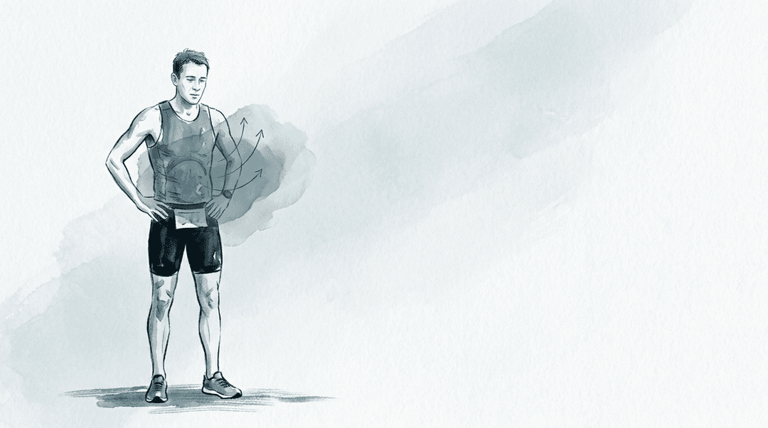 Illustrazione editoriale: sindrome da overtraining nel triatleta e carico multi-distretto