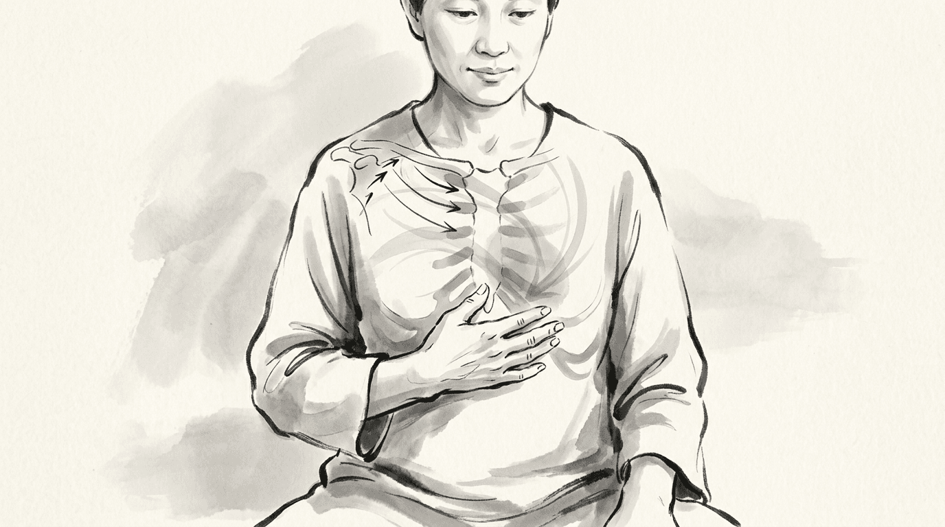 Illustrazione editoriale: dolore toracico anteriore non cardiaco con disfunzione costo-sternale e pattern somato-viscerale T2-T5